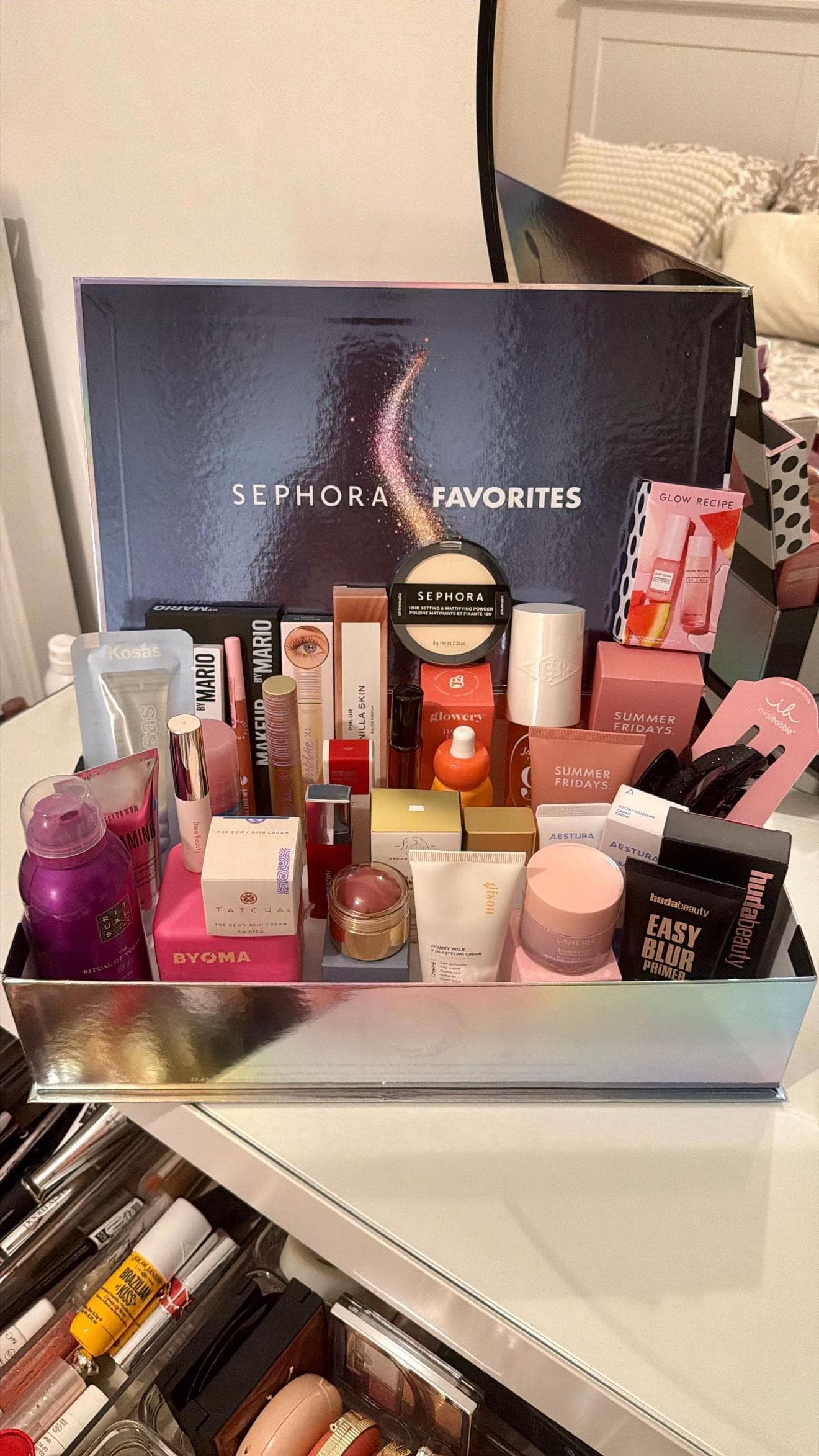 Calendrier Sephora Favorites ouvert avec tous les produits beauté