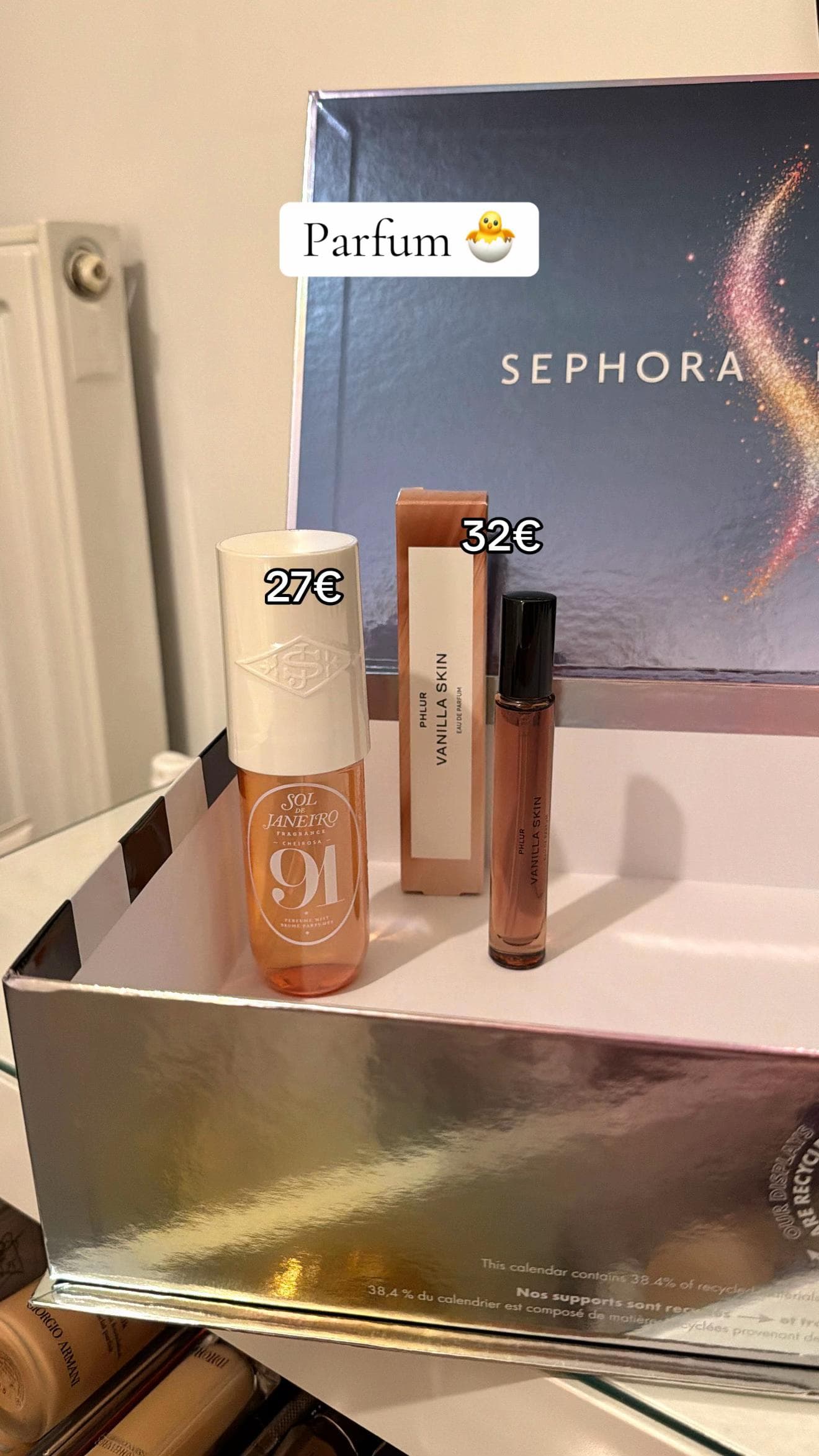 Zoom sur les parfums du calendrier avec leur prix